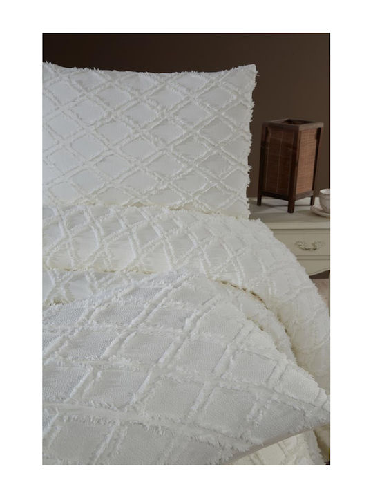 Σετ Κουβέρτας 3 Τεμαχίων Κρέμ 235x250cm