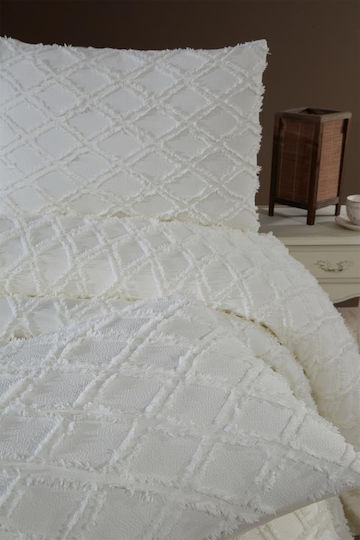 Σετ Κουβέρτας 3 Τεμαχίων Κρέμ 235x250cm Σετ Κουβέρτας 3 Τεμαχίων Κρέμ 235x250cm