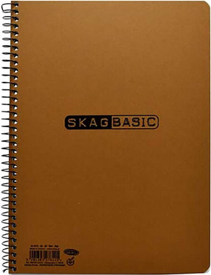 Spiral Notebook Skag Basic A4 4 Subjects Brown 276122