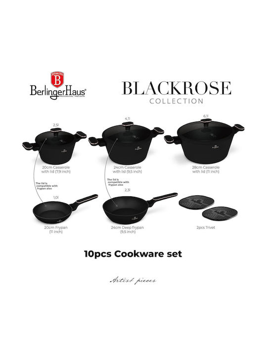 Berlinger Haus Black Rose Kochgeschirr-Set aus Aluminium mit Antihaftbeschichtung 5-tlg