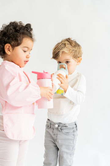 Saro Dinos Kids Water Bottle Thermos Stainless Steel with Straw 350ml