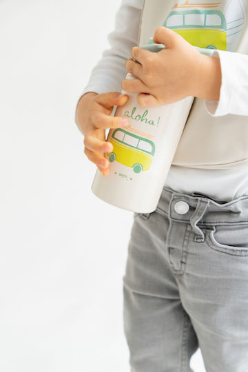 Saro Dinos Kids Water Bottle Thermos Stainless Steel with Straw 350ml