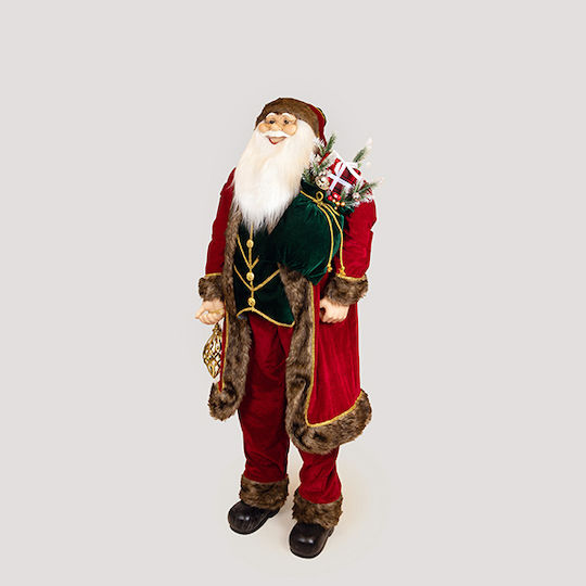Dekorativer Weihnachtsmann Rot aus Kunststoff 150cm