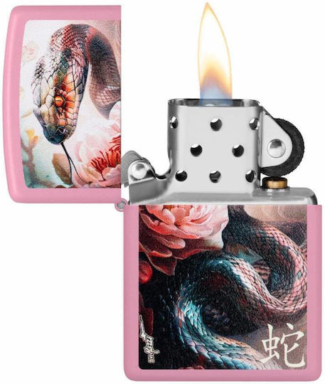 Zippo Mazzi Snake Flame Lighter in Pink Color