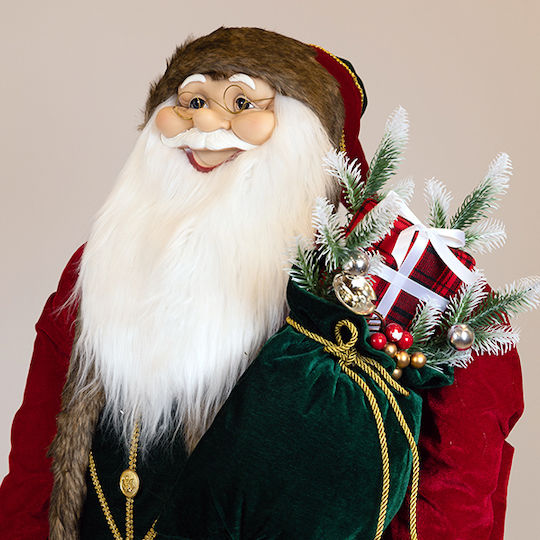 Dekorativer Weihnachtsmann Rot aus Kunststoff 150cm