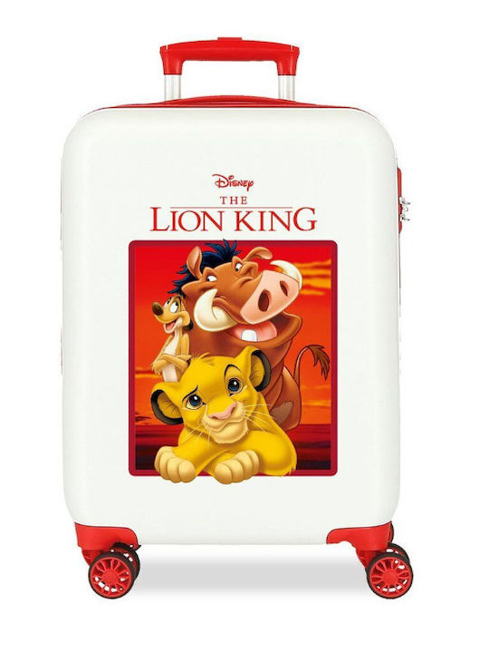 Disney Lion King Children's Cabin Travel Suitcase Hard White with 4 Wheels Height 55cm