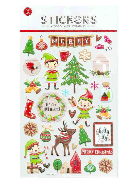 Kandalepas Weihnachtsaufkleber Puffy Schneemänner Psx4130v