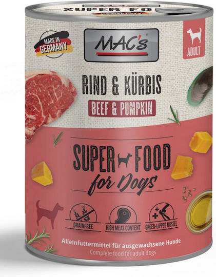 Mac's Nassfutter Hunde in Dose mit Rindfleisch und Kürbis 400gr
