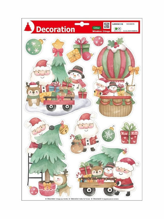 Window Stickers Sleigh Glitter 40.5x26.5cm