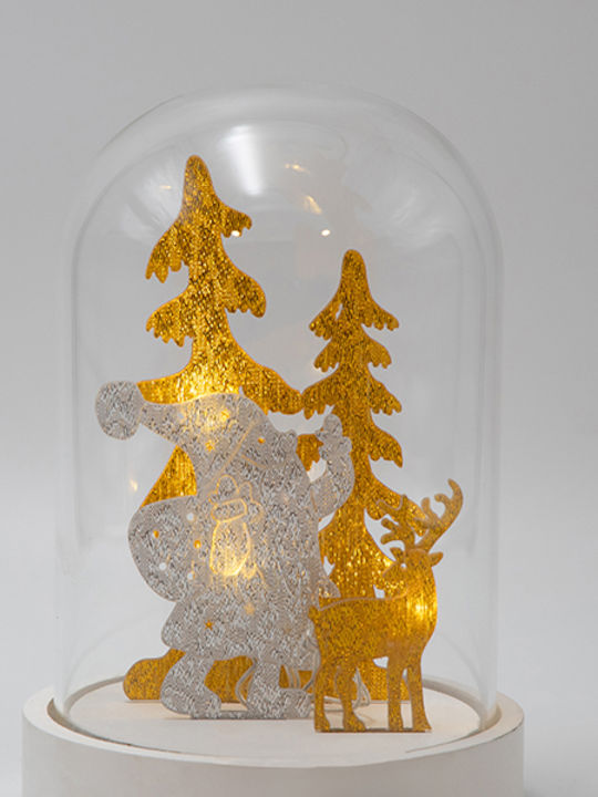 Christmas Illuminated Decorative Jar with Santa Claus 12x18.5cm