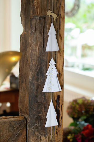 Raeder Weihnachtliche Girlande Papier Weiß 60cm 1Stück