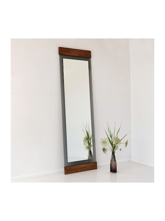 SteweHome Oglindă De Podea Cu Cadru Din Lemn Maro 140x40cm