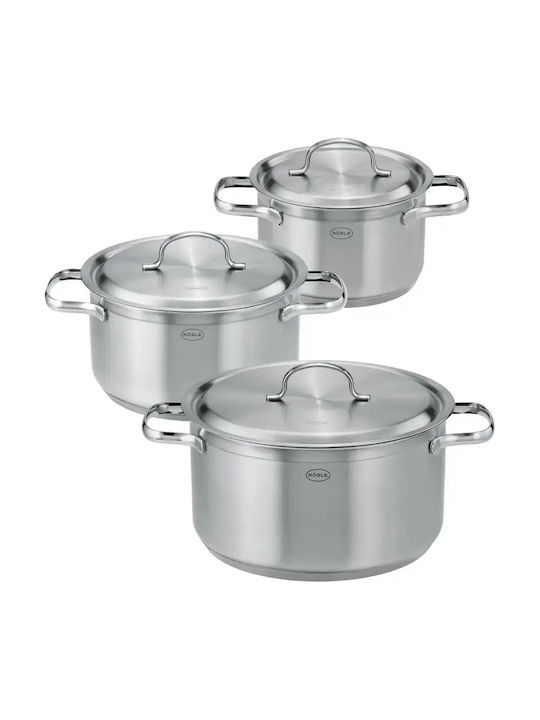 Rosle Pure Elements Pots Set of Stainless Steel with No Coating 3pcs
