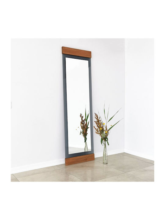 SteweHome Oglindă De Podea Cu Cadru Din Lemn Maro 140x40cm