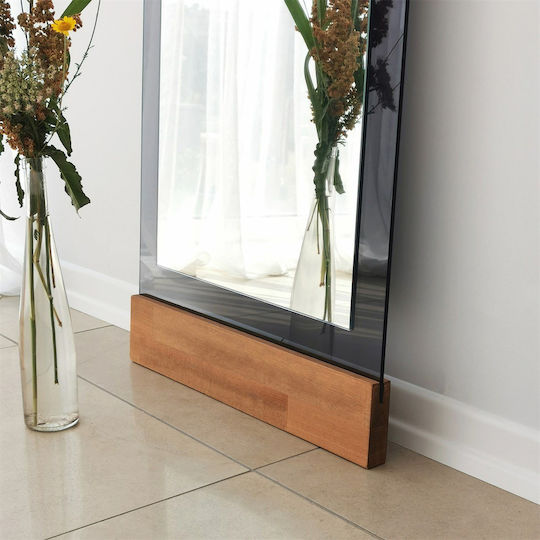 SteweHome Floor Mirror with Brown Wooden Frame 140x40cm
