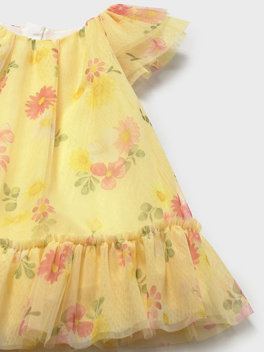 Children's Dress Sleeveless Tulle Yellow