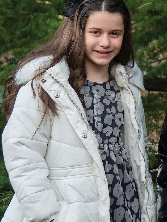 Kinderkleid Langärmelig Tüll Tierdruck Gray