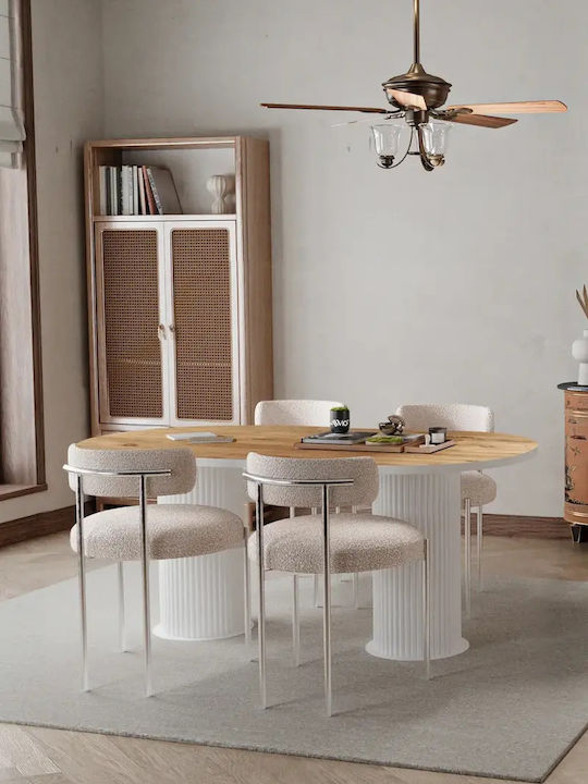 Ovaler Esstisch mit Stühlen – Ideal für die Küche Eiche 80x180cm