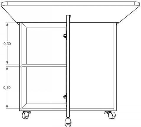 Πτυσσόμενο Τραπέζι Κουζίνας Ρόδες Γκρι 155x70x75 Cm