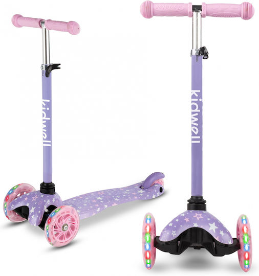 Kidwell Scuter Copii Pliabil 3 Roți Cu Iluminare LED Pentru 3+ Ani Lila