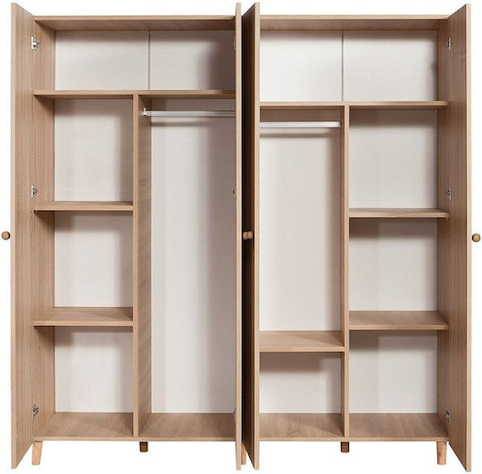 Four Door Wardrobe Oak 180x52x192cm STE-001011-V1667