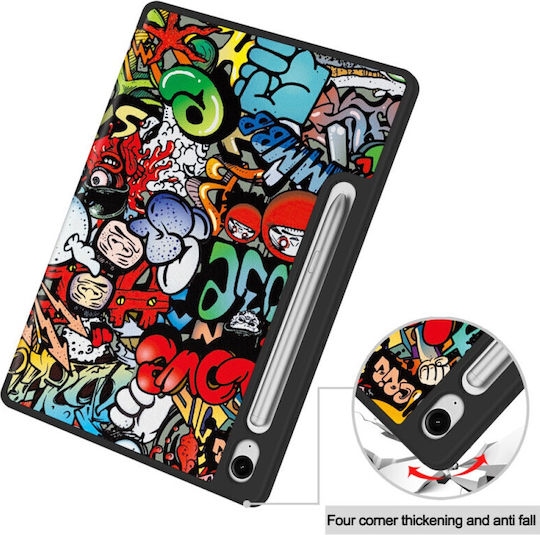 Case Samsung Galaxy Tab S10 Fe Plus 13.1" S Pen Holder Eco Leather Smart Cover – Graffiti