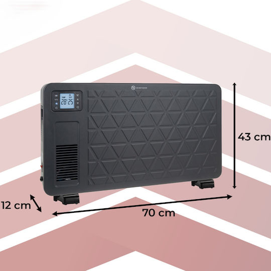 Convectoare pardoseală 2300W cu Termostat Electronic și WiFi 70x12cm Negru