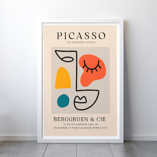 Poster Pablo Picasso Les Dejeurenes Dessins Art243 50cm X 70cm Frame Natural Wood Beige