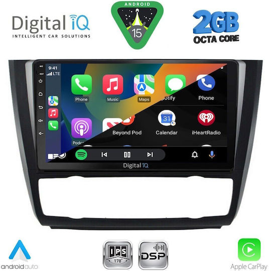 Digital IQ Car Audio System for BMW Series 1 2004-2013 with Clima (Bluetooth/USB/WiFi/GPS/Apple-Carplay/Android-Auto) with Touch Screen 9"