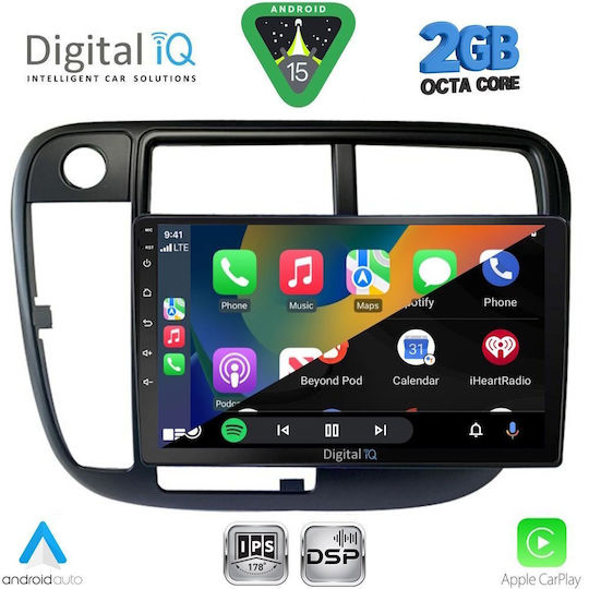 Digital IQ Ηχοσύστημα Αυτοκινήτου για Honda Civic 1995-2001 με A/C (Bluetooth/USB/WiFi/GPS/Apple-Carplay/Android-Auto) με Οθόνη Αφής 9"