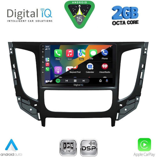 Digital IQ Car Audio System for Mitsubishi L200 2015-2019 with A/C (Bluetooth/USB/WiFi/GPS/Apple-Carplay/Android-Auto) with Touch Screen 9"