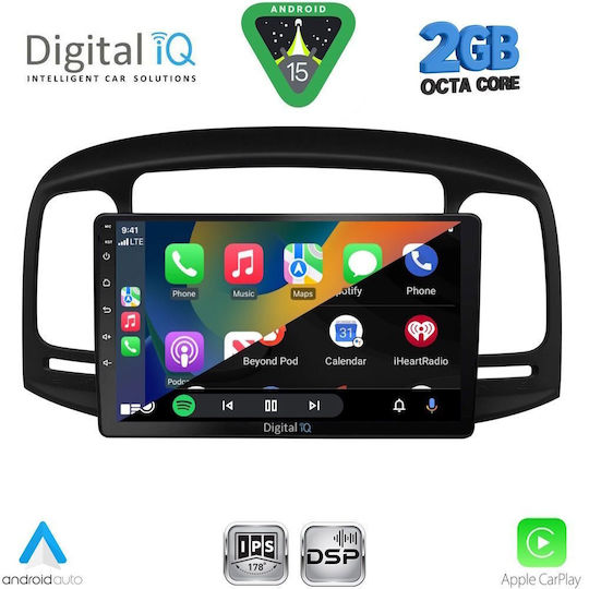Digital IQ Ηχοσύστημα Αυτοκινήτου για Hyundai Accent 2005-2012 (Bluetooth/USB/WiFi/GPS/Apple-Carplay/Android-Auto) με Οθόνη Αφής 9"