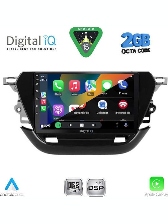 Digital IQ Car Audio System for Opel Corsa 2021 (Bluetooth/USB/WiFi/GPS/Apple-Carplay/Android-Auto) with Touch Screen 9"