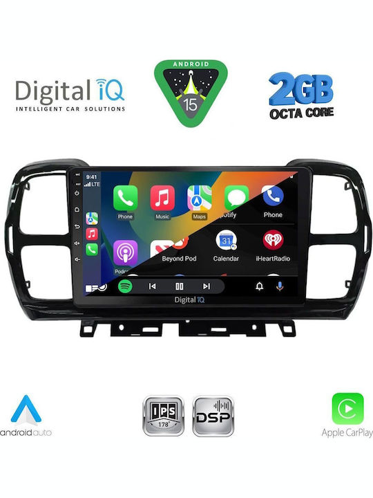 Digital IQ Car Audio System for Citroen C5 Aircross 2017-2021 (Bluetooth/USB/WiFi/GPS/Apple-Carplay/Android-Auto) with Touch Screen 9"