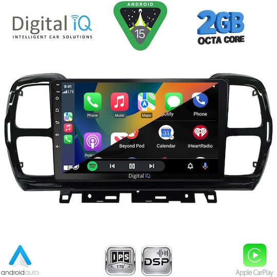 Digital IQ Car Audio System for Citroen C5 Aircross 2017-2021 (Bluetooth/USB/WiFi/GPS/Apple-Carplay/Android-Auto) with Touch Screen 9"