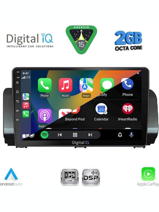 Digital IQ Car Audio System for Dacia Logan / Sandero / Jogger 2020 (Bluetooth/USB/WiFi/GPS/Apple-Carplay/Android-Auto) with Touch Screen 9"