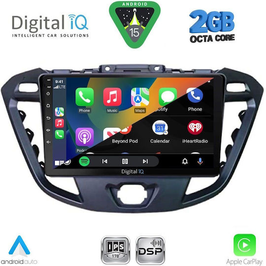 Digital IQ Ηχοσύστημα Αυτοκινήτου για Ford Transit Custom / Tourneo Custom 2013-2019 (Bluetooth/USB/WiFi/GPS/Apple-Carplay/Android-Auto) με Οθόνη Αφής 9"