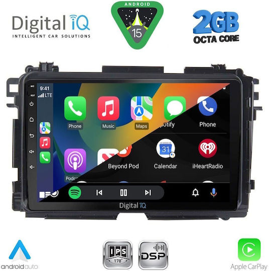 Digital IQ Car Audio System for Honda HR-V 2015-2021 (Bluetooth/USB/WiFi/GPS/Apple-Carplay/Android-Auto) with Touch Screen 9"