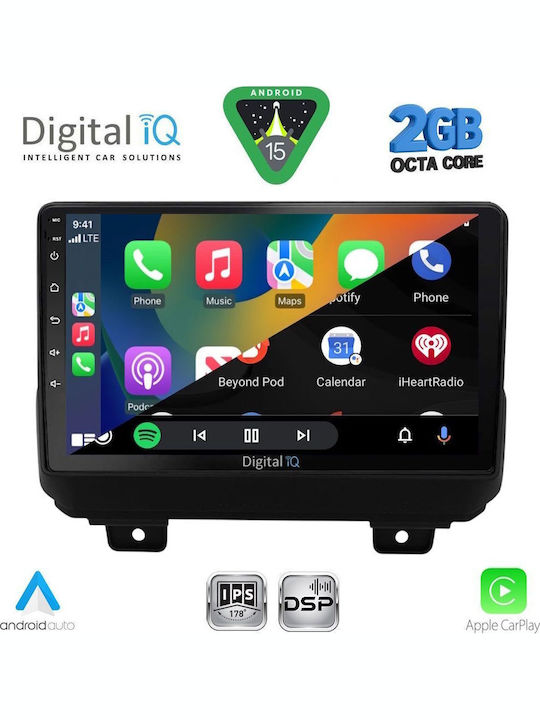 Digital IQ Car Audio System for Jeep Wrangler 2018 (Bluetooth/USB/WiFi/GPS/Apple-Carplay/Android-Auto) with Touch Screen 9"
