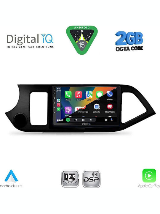 Digital IQ Car Audio System for Kia Picanto 2011-2017 (Bluetooth/USB/WiFi/GPS/Apple-Carplay/Android-Auto) with Touch Screen 9"