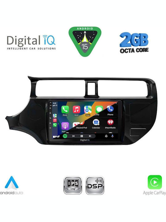 Digital IQ Car Audio System for Kia Rio 2012-2015 (Bluetooth/USB/WiFi/GPS/Apple-Carplay/Android-Auto) with Touch Screen 9"