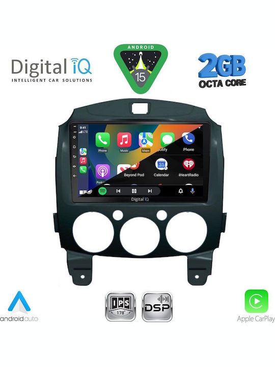 Digital IQ Car Audio System for Mazda 2 2007-2014 (Bluetooth/USB/WiFi/GPS/Apple-Carplay/Android-Auto) with Touch Screen 9"