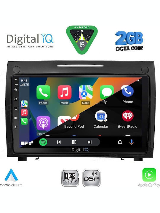 Digital IQ Car Audio System for Mercedes-Benz SLK 2004-2010 (Bluetooth/USB/WiFi/GPS/Apple-Carplay/Android-Auto) with Touch Screen 9"