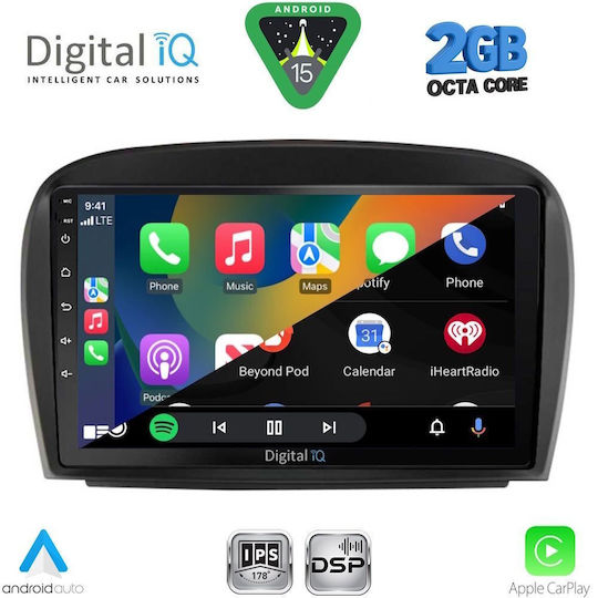 Digital IQ Car Audio System for Mercedes-Benz SL 2006-2012 (Bluetooth/USB/WiFi/GPS/Apple-Carplay/Android-Auto) with Touch Screen 9"