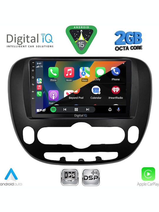 Digital IQ Auto-Audiosystem für Kia Seele 2014 (Bluetooth/USB/WiFi/GPS/Apple-Carplay/Android-Auto) mit Touchscreen 9"
