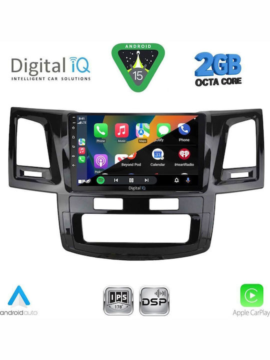 Digital IQ Car Audio System for Toyota Hilux 2005-2016 (Bluetooth/USB/WiFi/GPS/Apple-Carplay/Android-Auto) with Touch Screen 9"