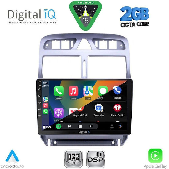 Digital IQ Ηχοσύστημα Αυτοκινήτου για Peugeot 307 2001-2008 (Bluetooth/USB/WiFi/GPS/Apple-Carplay/Android-Auto) με Οθόνη Αφής 9"