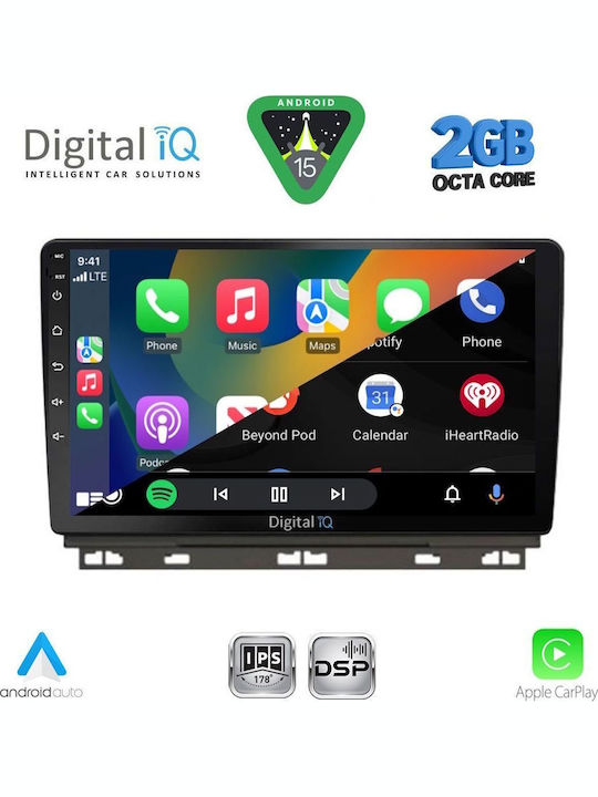 Digital IQ Car Audio System for Renault Clio / Captur 2019 (Bluetooth/USB/WiFi/GPS/Apple-Carplay/Android-Auto) with Touch Screen 9"