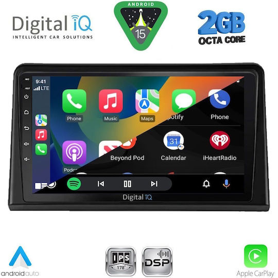 Digital IQ Sistem Audio Auto pentru Renault Expres 2020 (Bluetooth/USB/WiFi/GPS/Apple-Carplay/Android-Auto) cu Ecran Tactil 9"