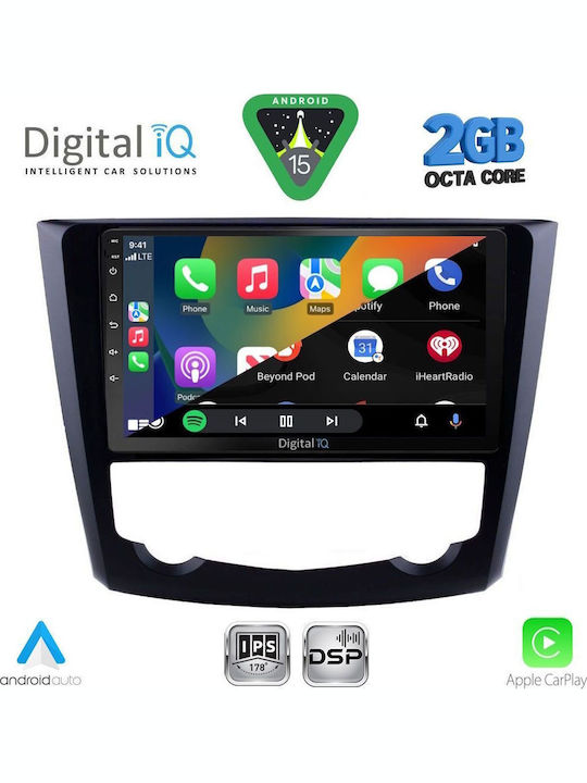 Digital IQ Car Audio System for Renault Kadjar 2015-2022 (Bluetooth/USB/WiFi/GPS/Apple-Carplay/Android-Auto) with Touch Screen 9"